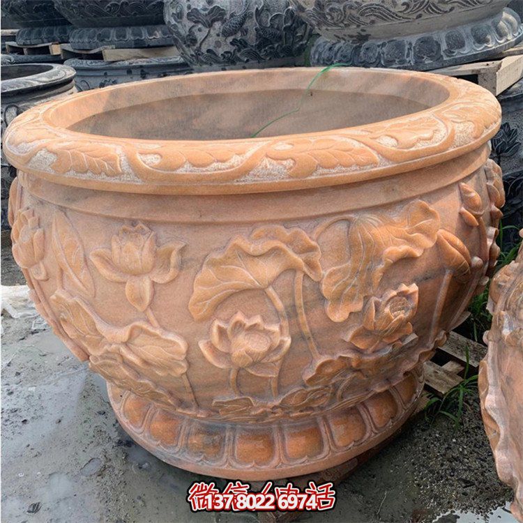 精美仿古大理石石雕擺件，點綴室內(nèi)庭院，完美裝點魚缸