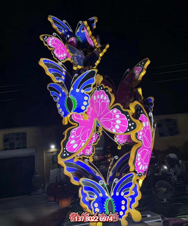 玻璃鋼蝴蝶雕塑，彩繪操場裝飾