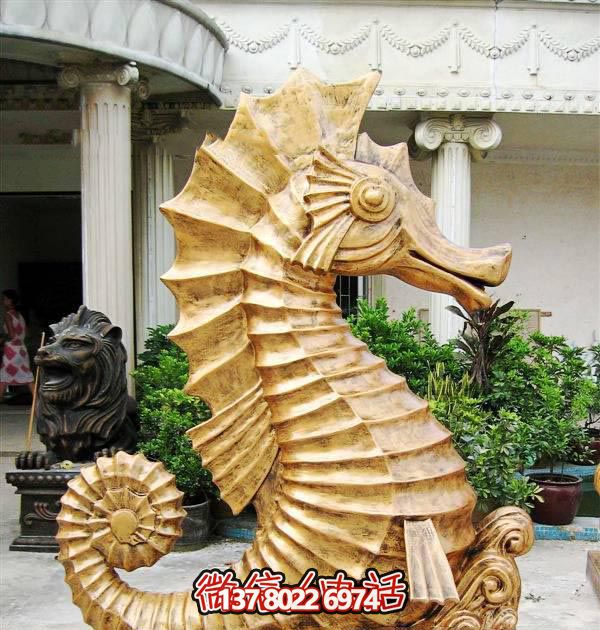 海馬玻璃鋼雕塑，創(chuàng)意林里擺放裝飾