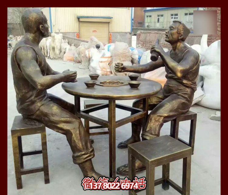 傳承文化，融入雕塑，銅雕人物給你一個古典的庭院別墅