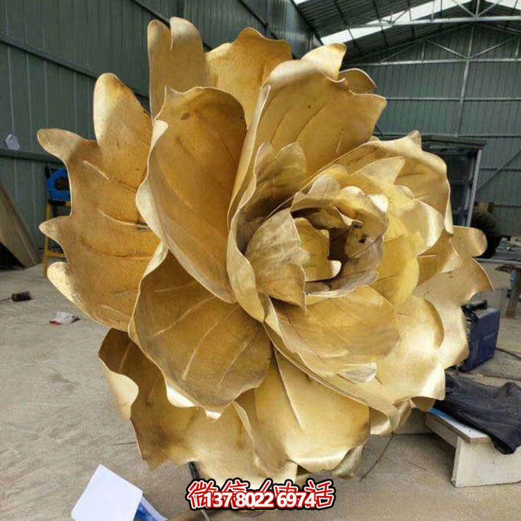 不銹鋼蓮花擺件，彩繪噴漆外觀