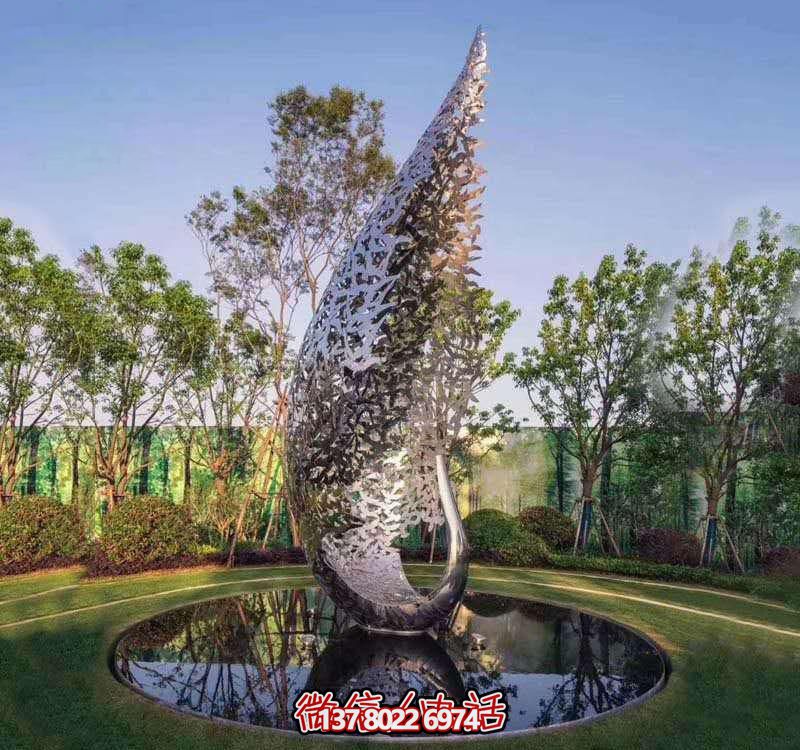 鳳凰不銹鋼雕塑，美化園林景觀