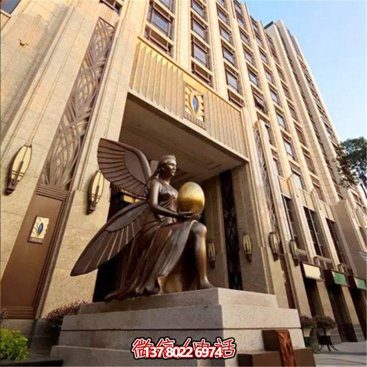 玻璃鋼仿銅西方女人物雕塑，為小區(qū)、寫字樓門前添彩