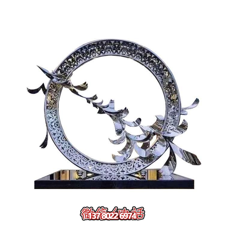 不銹鋼創(chuàng)意鴿子圓環(huán)擺件，裝點(diǎn)戶外園林景觀