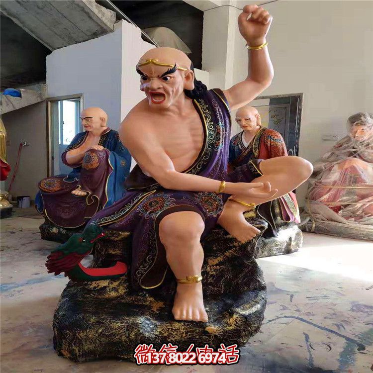 玻璃鋼十八羅漢彩繪雕塑，美麗神圣的景區(qū)裝飾