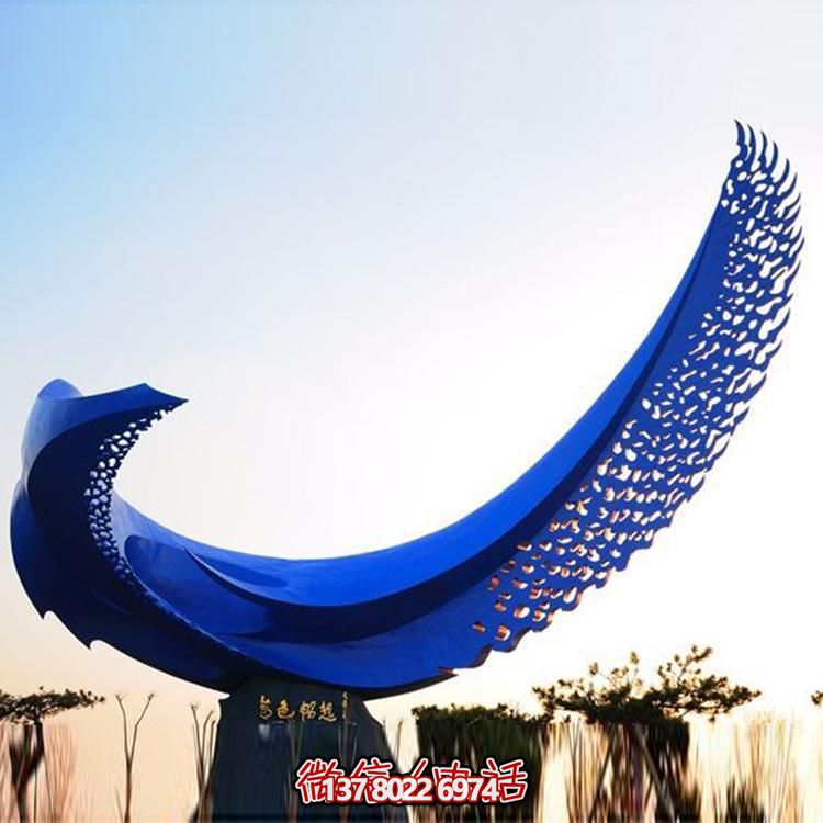 不銹鋼雕塑裝置，繽紛綠化帶景觀