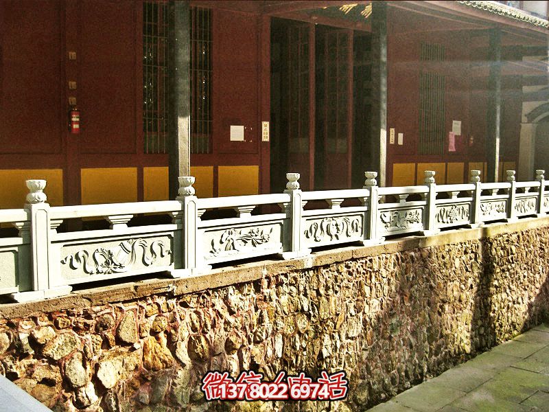 古樸青石臺(tái)階古建筑石雕防護(hù)欄