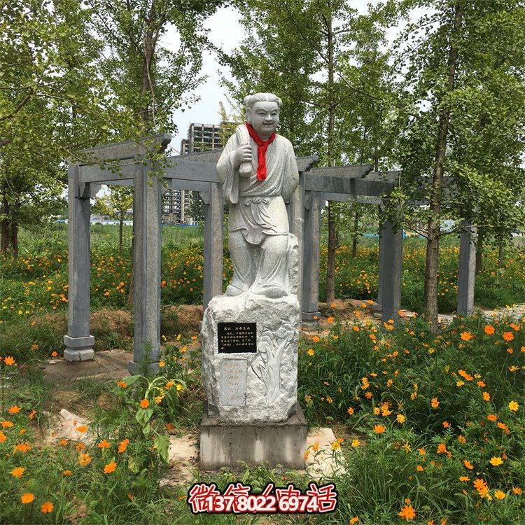 精美大理石石雕人物雕塑，增添園林美景