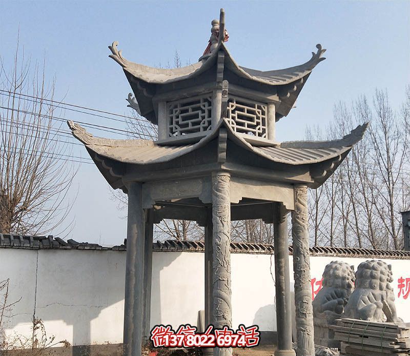 古樸雅致的仿古涼亭，讓你走進歷史悠久的古寺廟