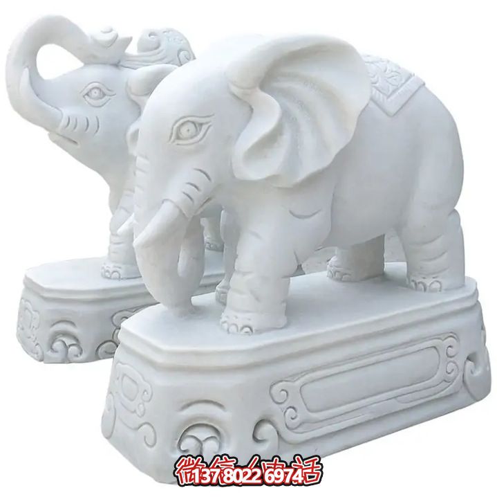 漢白玉大象仿真雕塑，為公園景區(qū)增添特色