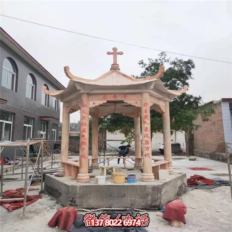 天然大理石涼亭，營(yíng)造休閑庭院