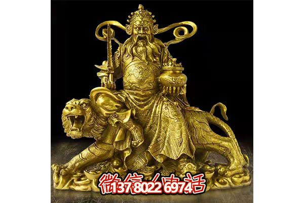 鎏金財(cái)神雕塑，招財(cái)進(jìn)寶