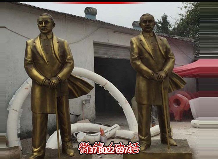 偉人孫中山仿銅雕塑，玻璃鋼擺放景觀園林