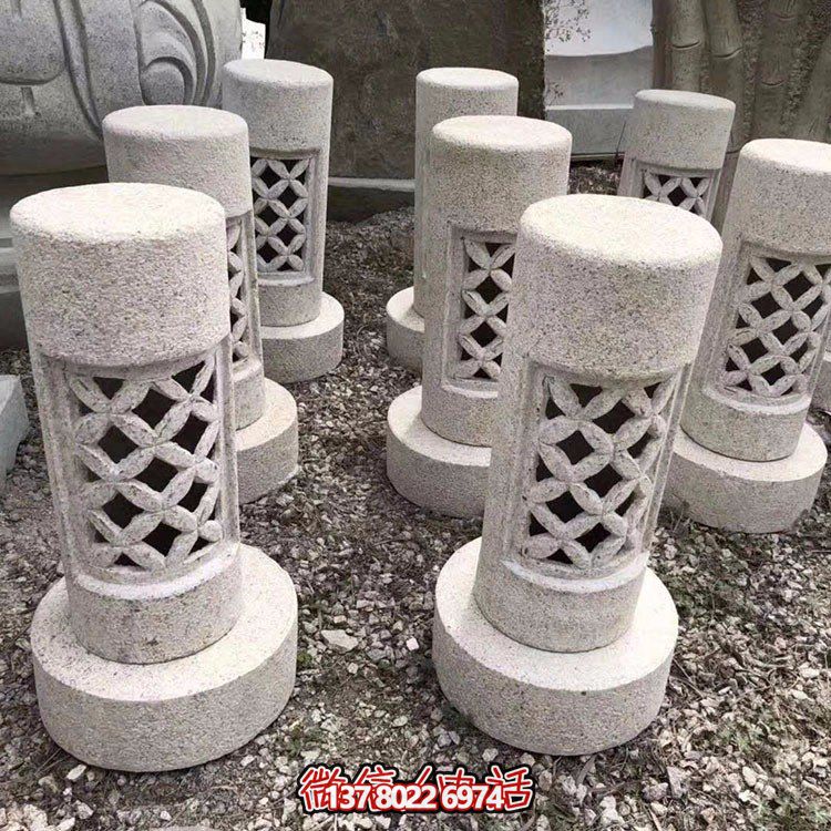精美花崗巖石燈，燈具雕刻園林環(huán)境裝飾