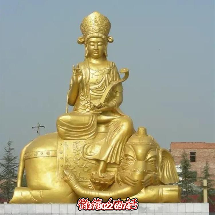 玻璃鋼雕塑文姝普賢，精致烤漆噴金大型景點(diǎn)裝飾