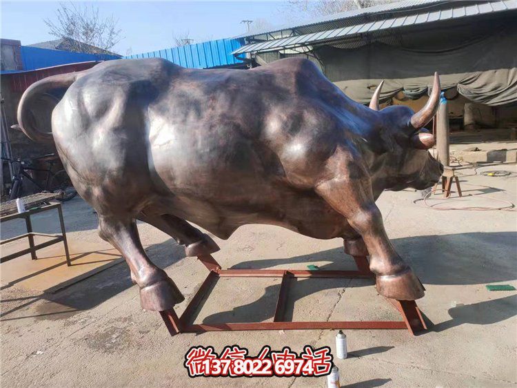 大型銅牛景觀雕塑，招財(cái)擺件