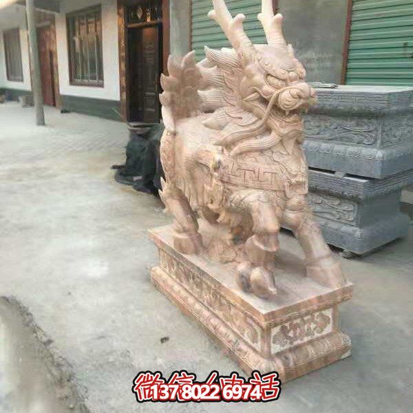 高端定制大理石石雕獅子雕塑，裝點大型庭院、別墅、門口，招財又安全