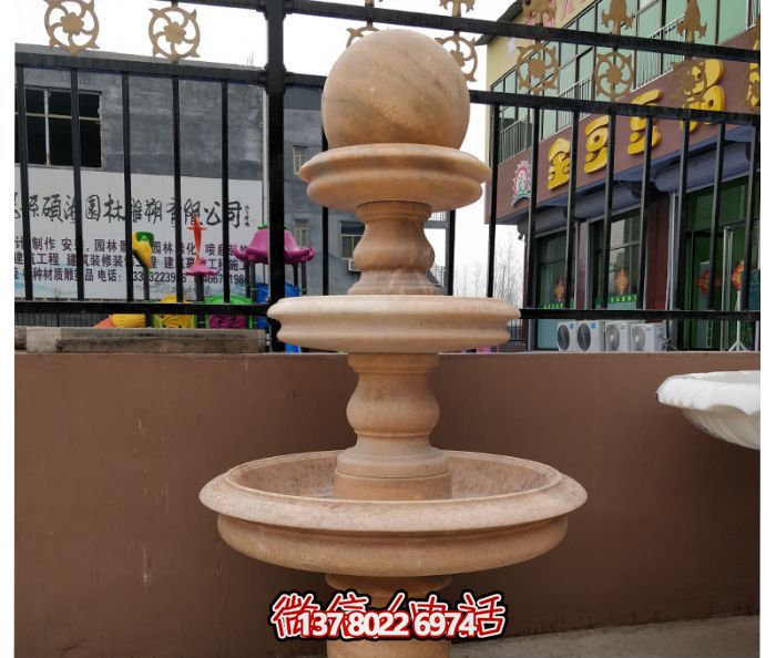 自然之美，多層風(fēng)水球石雕晚霞紅別墅