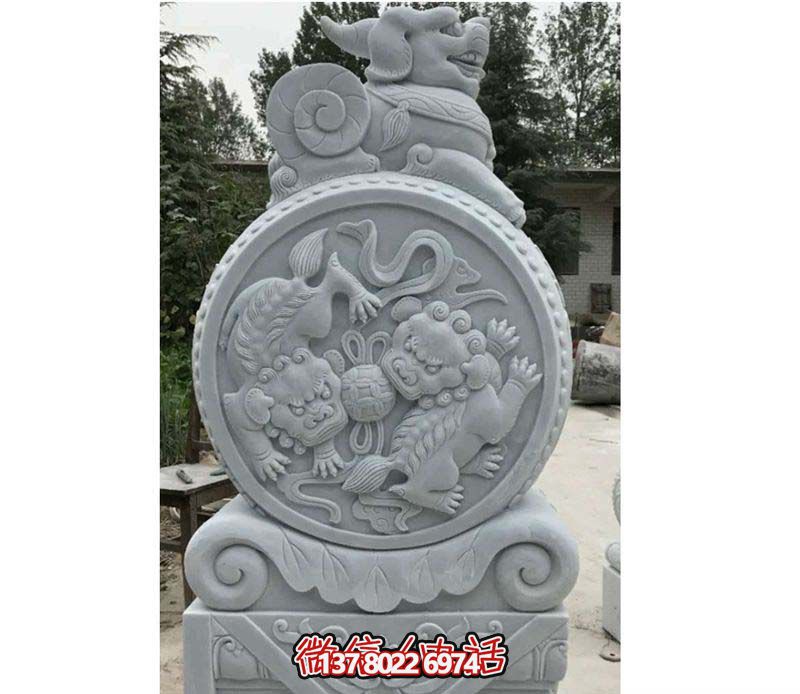 精美大理石抱鼓石雕塑，點(diǎn)綴園林景觀