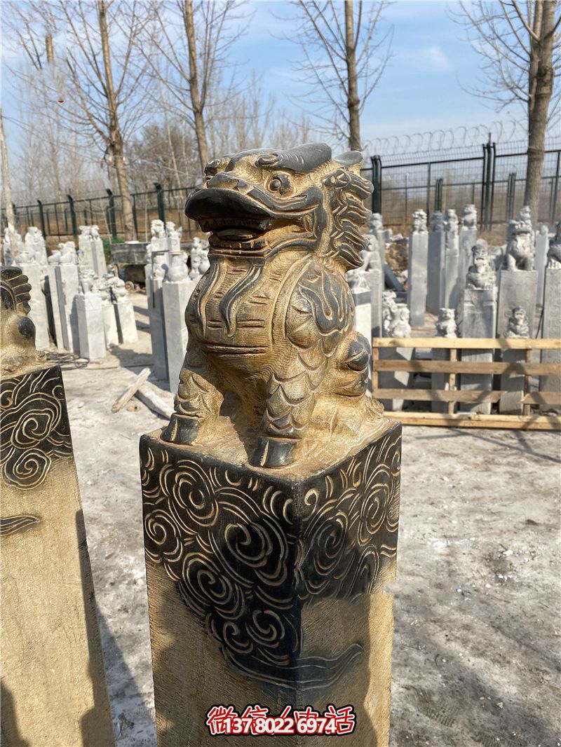 傳統(tǒng)風(fēng)格古典庭院——祥云環(huán)繞、大理石拴馬柱