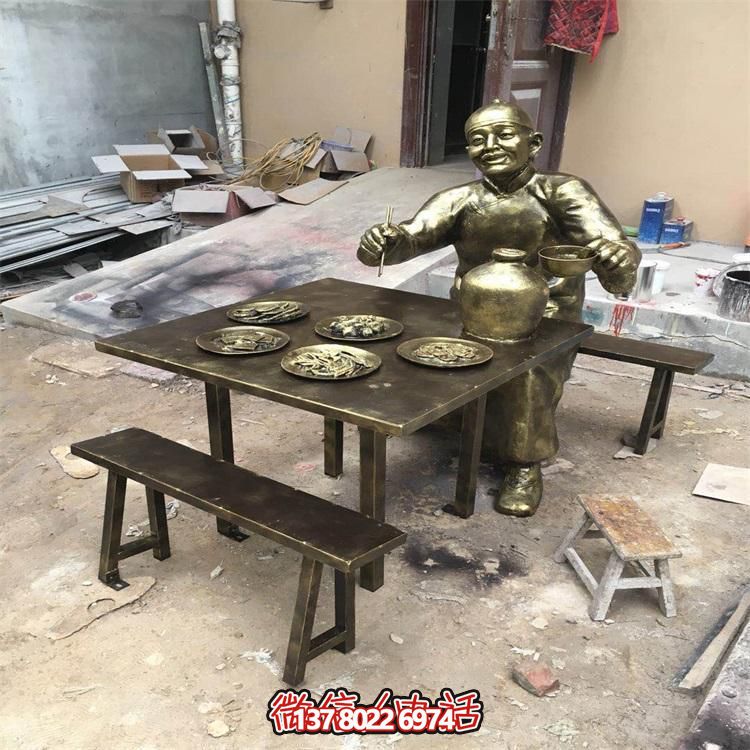 玻璃鋼仿銅人物雕塑擺件，高雅裝點(diǎn)戶外園林