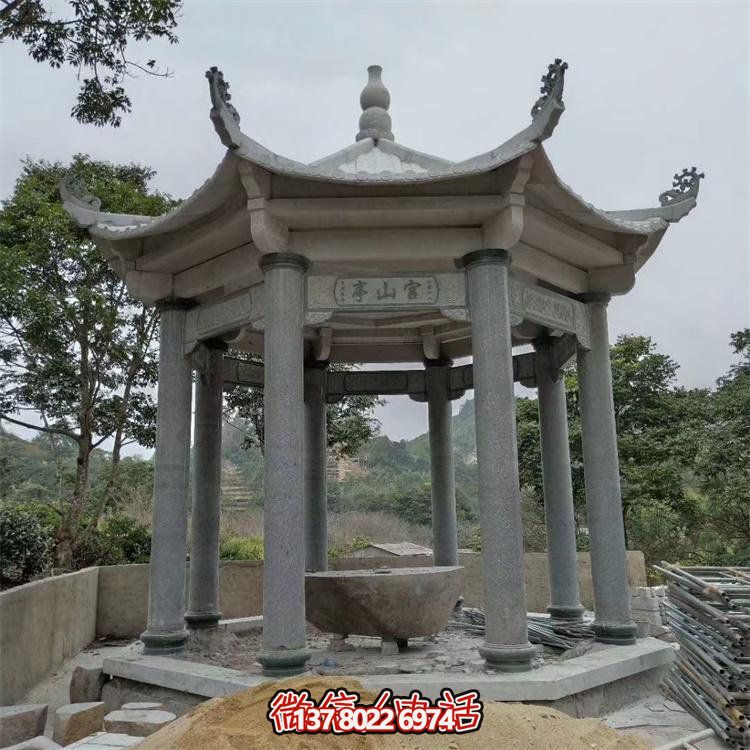 大理石雕刻中式涼亭，美化景區(qū)園林戶外環(huán)境