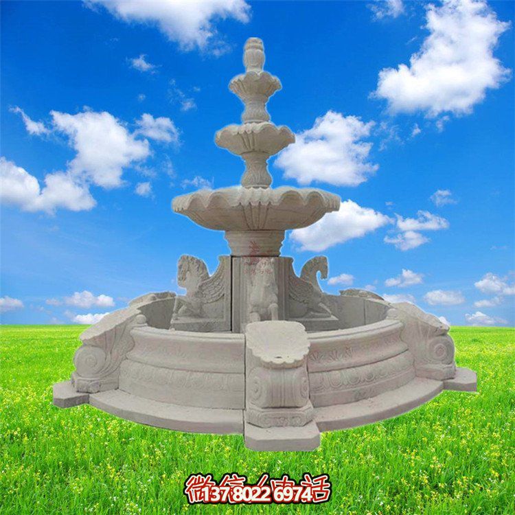 精美石雕噴泉，點(diǎn)綴大理園林之美