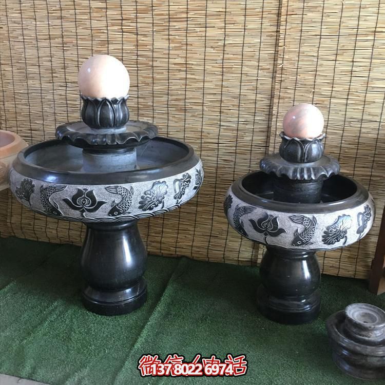 小型黑色大理石風(fēng)水招財(cái)擺件，室內(nèi)辦公家用