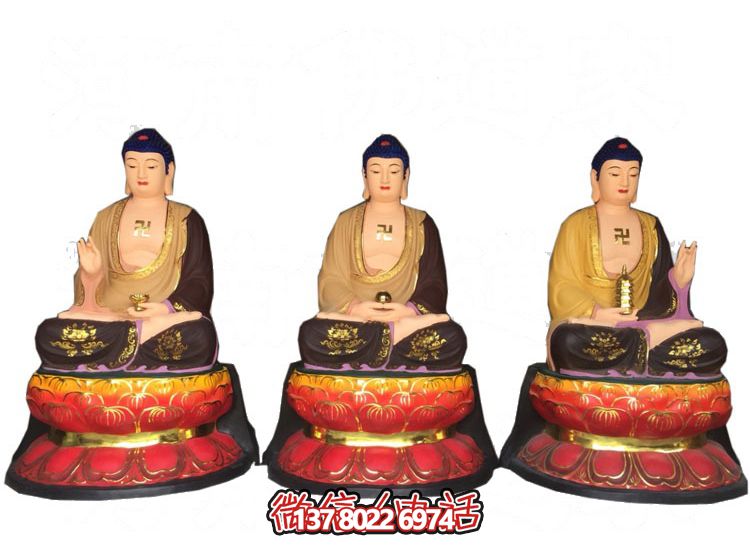 玻璃鋼仿真彩繪如來佛祖供奉雕塑，擁有神秘而又寧?kù)o的氣息