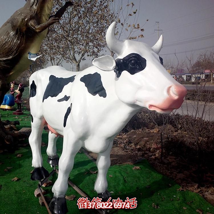 玻璃鋼制仿真奶牛擺件，裝點你的戶外農場
