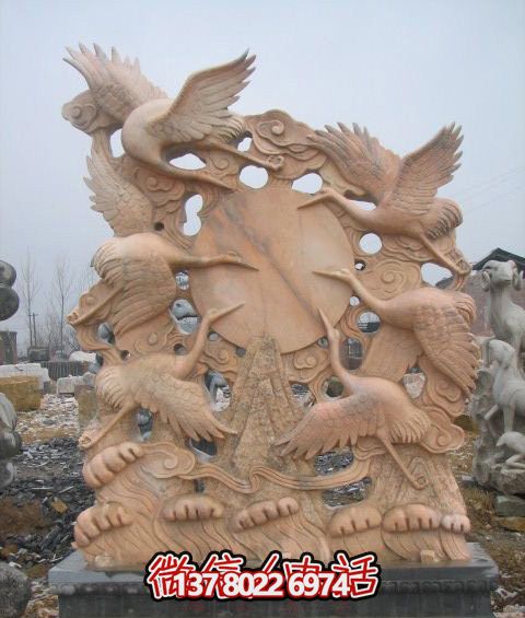 大型景觀仙鶴雕塑，完美演繹晚霞紅