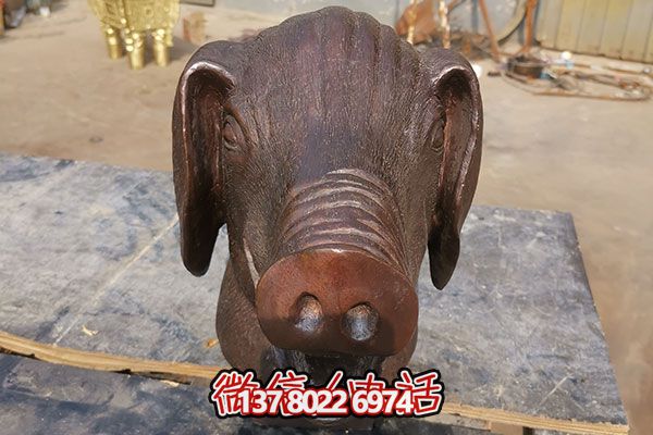 室外豬頭石雕雕塑，添加歡樂(lè)氣氛