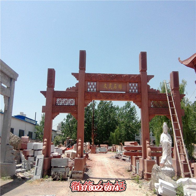仿古雕塑擺件，青石大理石裝飾門樓牌樓牌坊村口