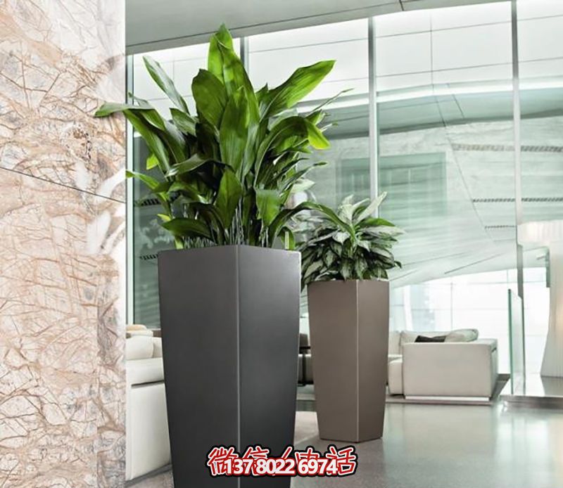 公司企業(yè)室內(nèi)烤漆不銹鋼花瓶擺件雕塑