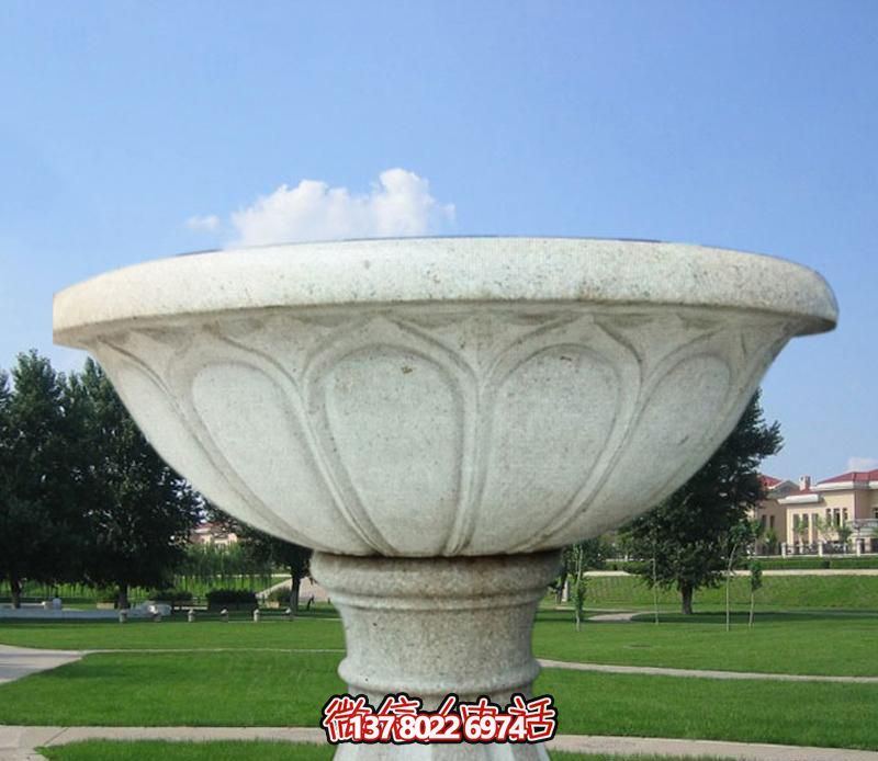 大理石花缽戶(hù)外景觀大型擺件花盆雕塑 大理石花缽戶(hù)外景觀大型擺件花盆雕塑