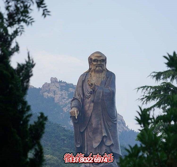 戶外大型鑄銅老子雕像，仿古做舊古代名人擺件