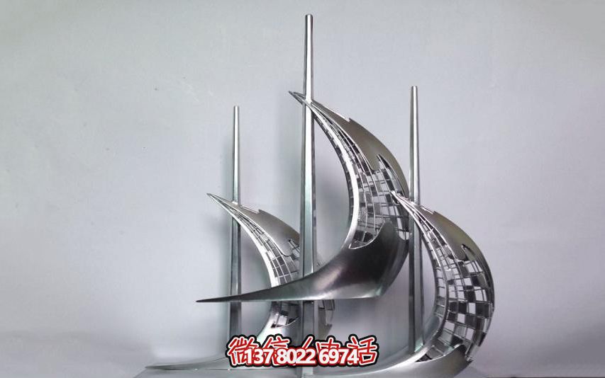 學院兒童室內(nèi)擺放鏤空不銹鋼船雕塑