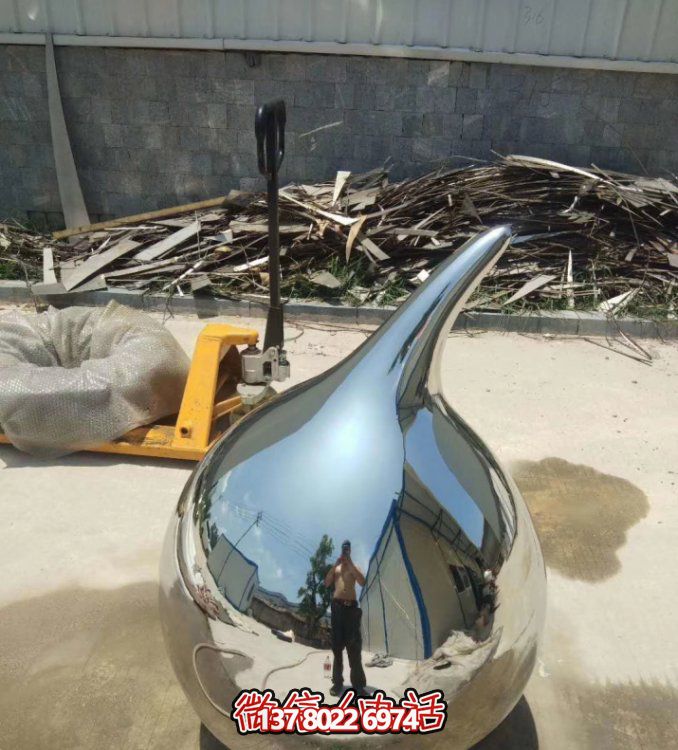 不銹鋼鏡面水滴擺件景觀園林廣場(chǎng)小品藝術(shù)品