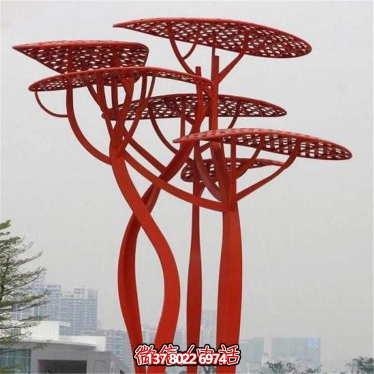 不銹鋼樹，抽象樹形雕塑