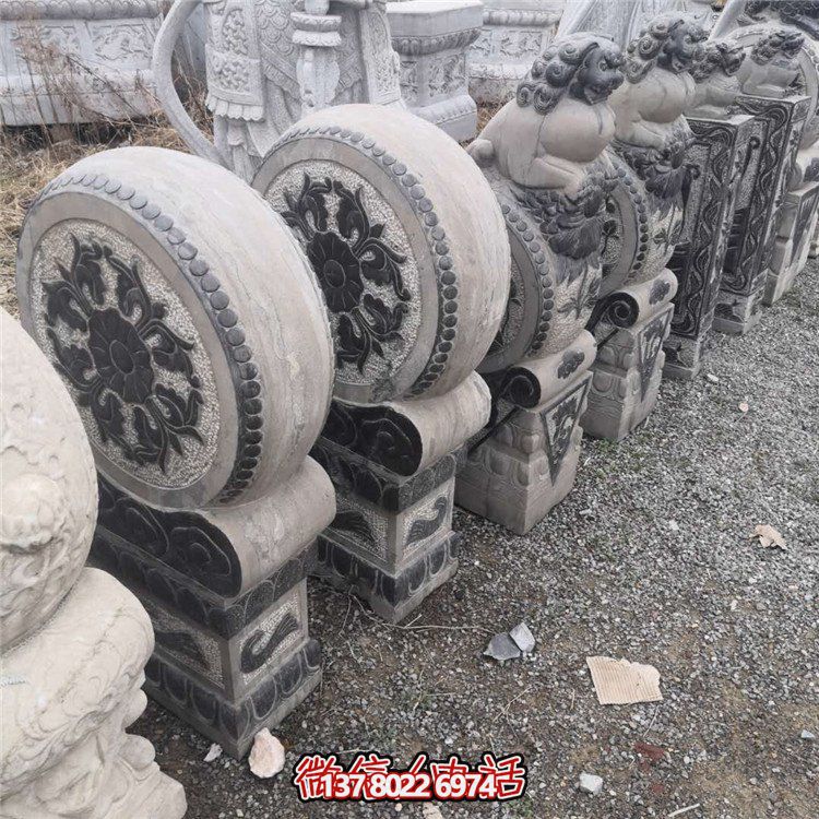 抱鼓石，青石仿古門墩