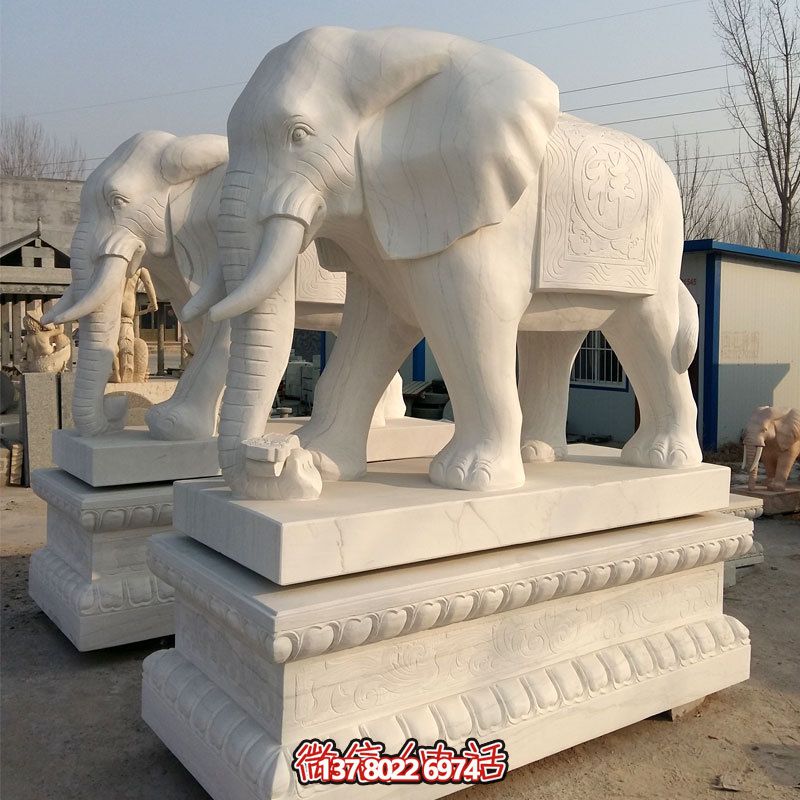 企業(yè)大型景觀漢白玉招財(cái)大象雕塑 企業(yè)大型景觀漢白玉招財(cái)大象雕塑