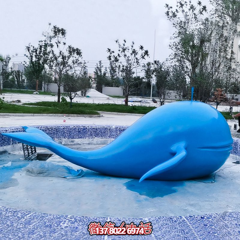 街道擺放的玻璃鋼噴漆鯨魚(yú)雕塑