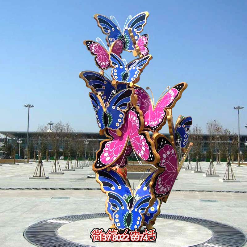 企業(yè)玻璃鋼彩繪蝴蝶雕塑 企業(yè)玻璃鋼彩繪蝴蝶雕塑