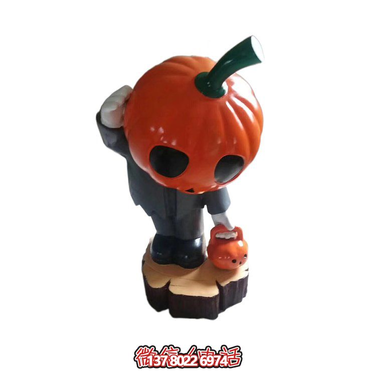 商場(chǎng)擺放萬(wàn)圣節(jié)主題玻璃鋼卡通南瓜公仔小品