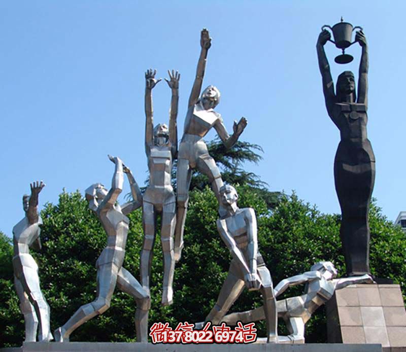 體育公園不銹鋼打排球運(yùn)動員人物主題雕塑 體育公園不銹鋼打排球運(yùn)動員人物主題雕塑