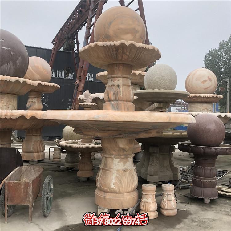 石雕噴泉風(fēng)水球大型水缽歐式戶(hù)外庭院流水噴泉