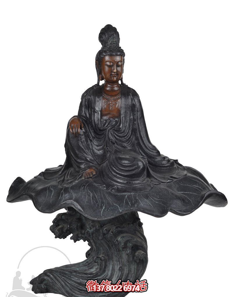 景區(qū)坐式自在銅雕觀音雕塑