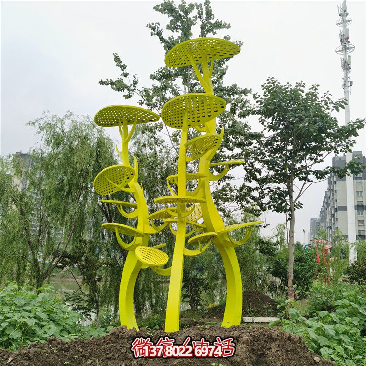 不銹鋼抽象樹，網(wǎng)狀樹葉樹冠