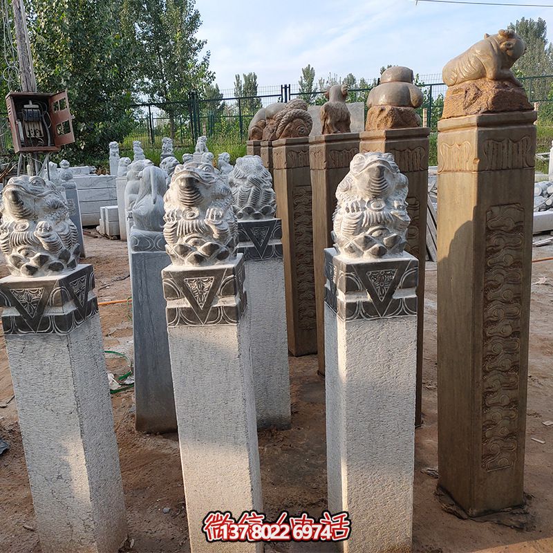 中式庭院大理石金蟾招財?shù)袼芩R柱 中式庭院大理石金蟾招財?shù)袼芩R柱