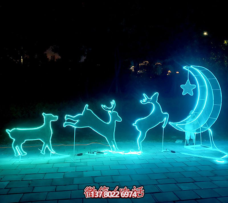 公園城市創(chuàng)意照明不銹鋼梅花鹿雕塑 公園城市創(chuàng)意照明不銹鋼梅花鹿雕塑